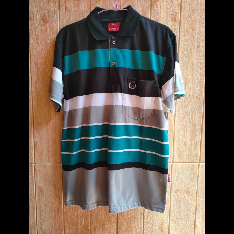 KAOS WANGKI KERAH T-SHIRT XL ADRIANO REAL PICT PRIA DEWASA