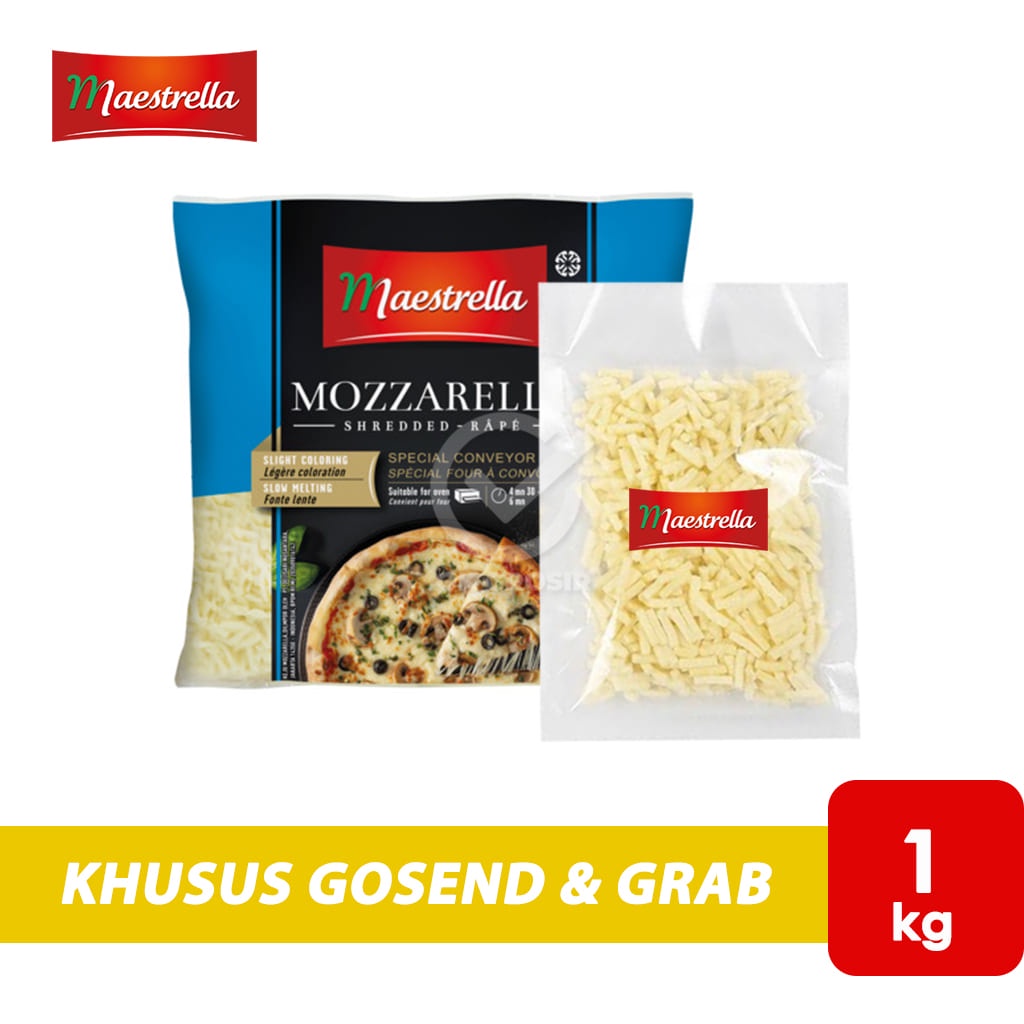 

Maestrella Keju Mozzarella Shredded Rape (1 Kg) KHUSUS INSTANT