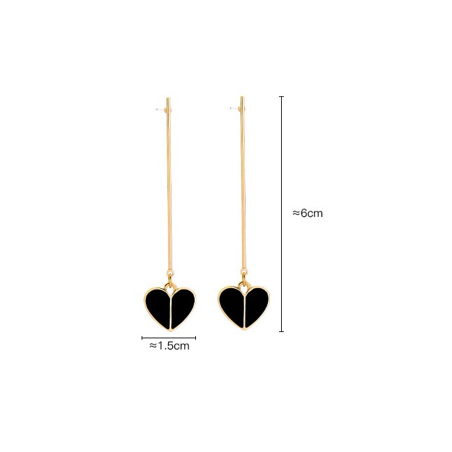 LRC Anting Tusuk Fashion Drip Heart-shaped Earrings F6765X