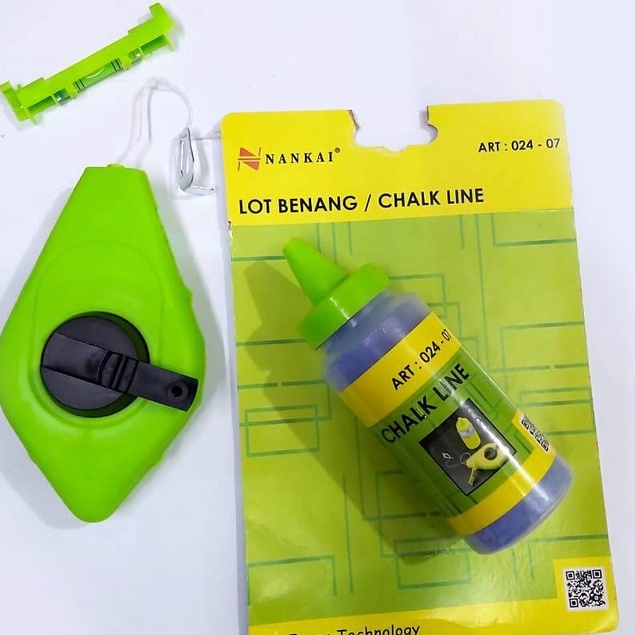 Benang Sipatan Ukur Tukang Set/ benang tukang set/Chalk line reel with chalk/ Sipatan Tinta BERKUALITAS