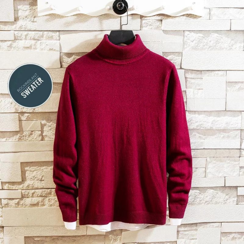 Sweater Kerah Tinggi/Sweater Knitwer Pria