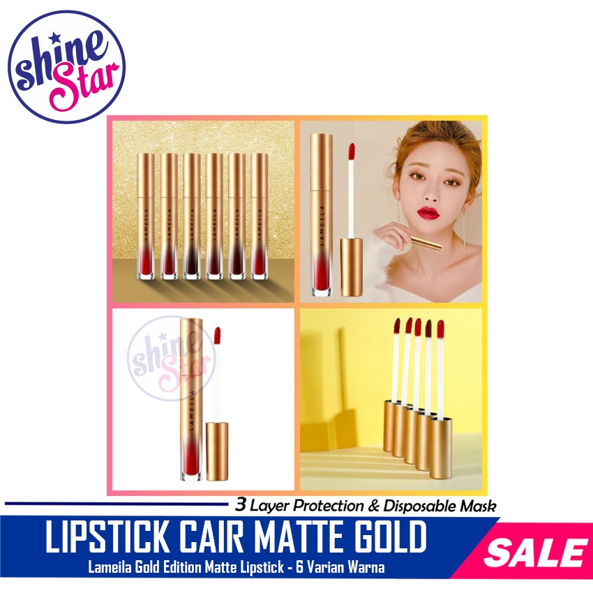 [READY-JKT] Lipstik Ala Korea Lameila GOLD Edition Lipstik Matte / Lipstik Tahan Lama Anti Air / Lipstick Lip Cream Lip Balm Lipgloss - Lipstik Tahan Lama Anti Air 24 Jam Korea / Pelembab Pemerah Bibir Alami - Lipstik Korea Tahan Lama Anti Air