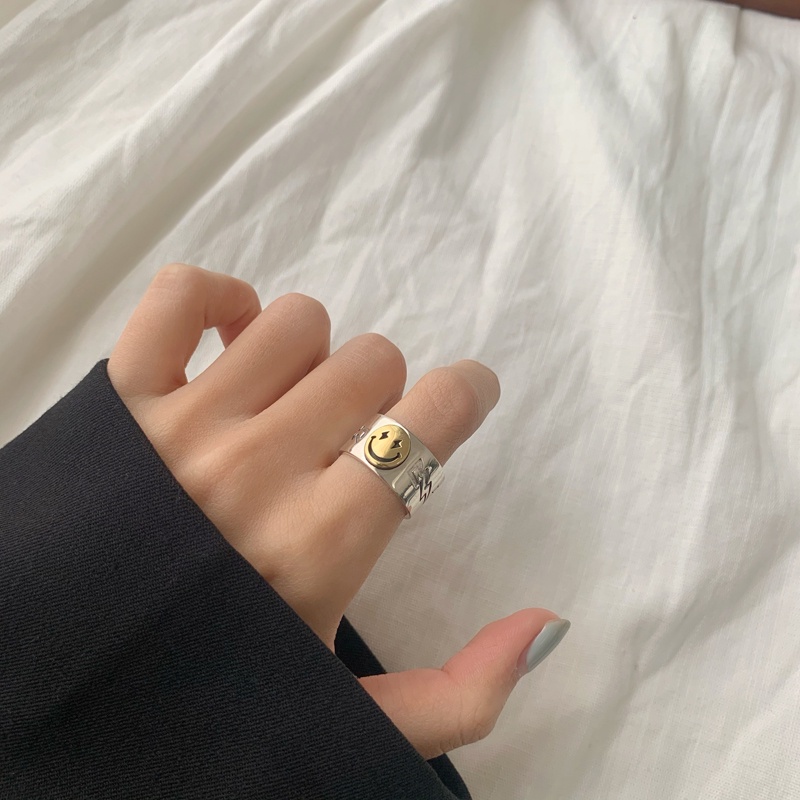 Smiley Open Ring Accessories Simple Fashion Retro Personality