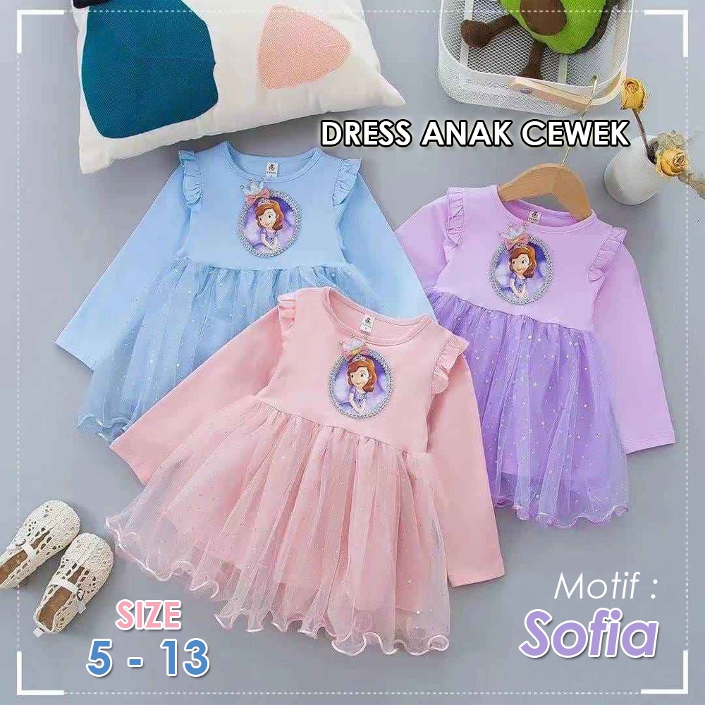 Dress Bayi 6-24 bulan Frozen Elsa Sofia Unicorn kostum gaun bayi CEWEK baju princess tutu tile lebaran anak