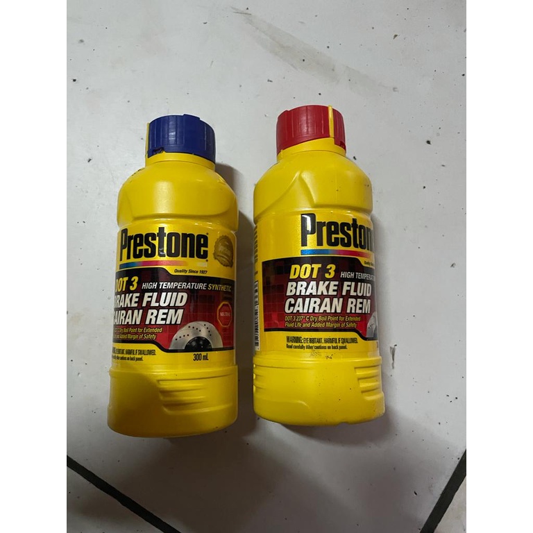 Brake Fluid Cairan Minyak Rem DOT 3 PRESTONE 300mL - merah biru