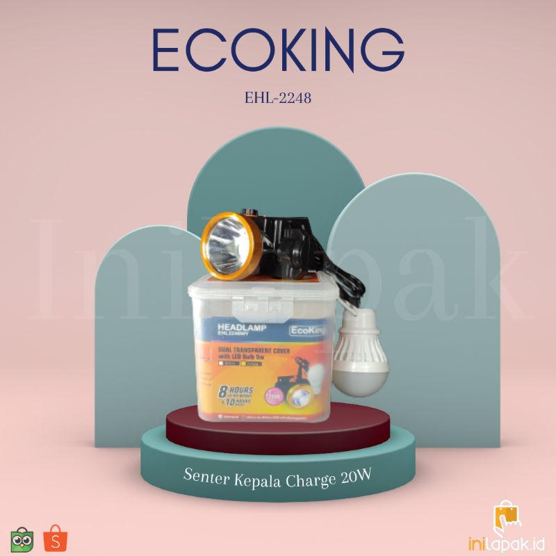 Senter Kepala LED/Headlamp/Lampu Kepala EHL 2248 20W-ECOKING