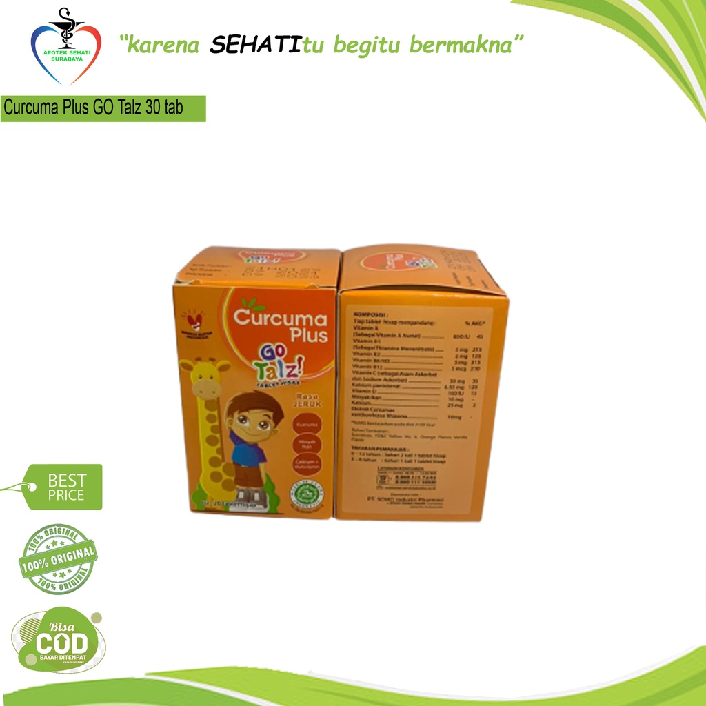 TERBARU Curcuma Plus Jeruk Go Talz Th Multivitamin &amp; Suplemen (20tab)