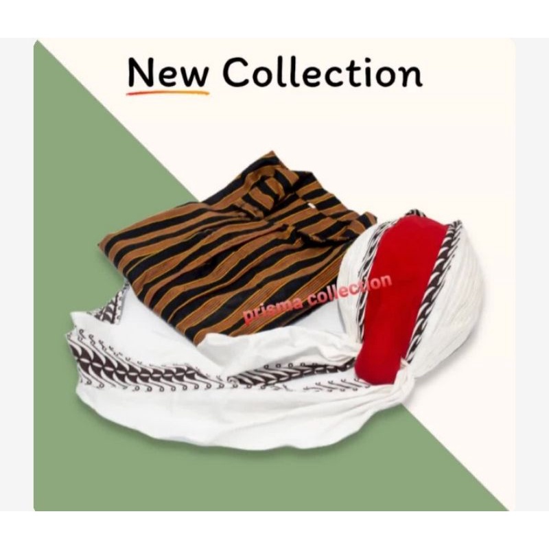 paket 2in1 Baju lurik dan Blangkon/Blangkon Merah Putih/Blangkon Sunan/Blangkon dan Baju lurik/Pakai