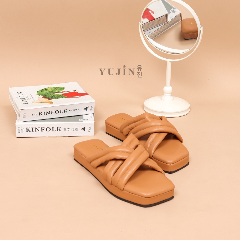 YUJIN Sendal Platform Wanita Harumi Korean Women Fashion Style Sandals