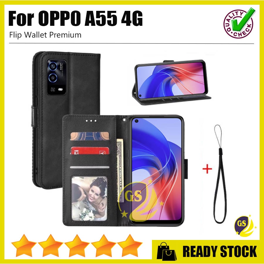 Oppo A78 5G A57 A17 A77s 2022 Oppo A55 4G / Oppo A76 / A96 2022 Reno 7 5G / Reno 7z 5G / Reno 8 4G / Reno 8Z 5G Case Flip Cover Case Leather Wallet Sarung Buku Case Kulit Casing