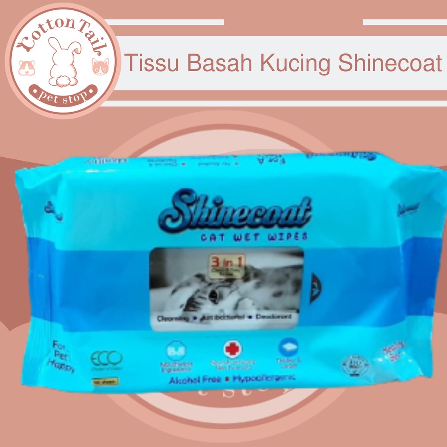 SHINECOAT Cat Wet Wipes tissue basah Kucing