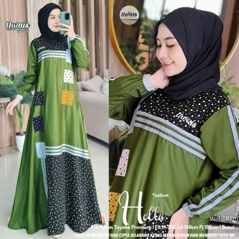 HELLA #2 MAXY DRESS ORI UWAIS DRESS KATUN ADEM BORDIR ORI