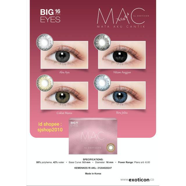 [ Normal ] HARGA GROSIR : MAC COLOR 16MM BY X2 EXOTICON.
