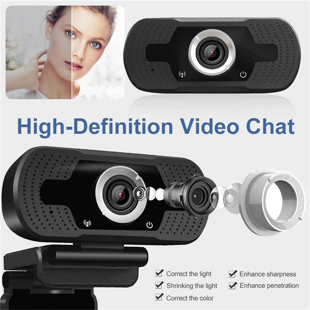 2MP Kamera Web Cam PC Webcam Komputer Facecam HD Usb Dengan Mikrofon 1920x1080p Drive-free Camera