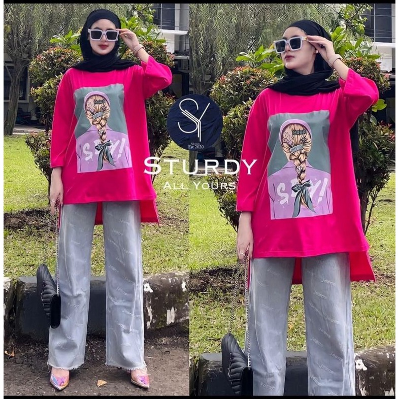 ATASAN KAOS OVERSIZE MODEL BARU/ FASHION WANITA