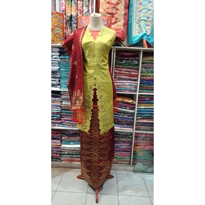 Bahan Baju Kebaya Bordir Set Songket Silungkang