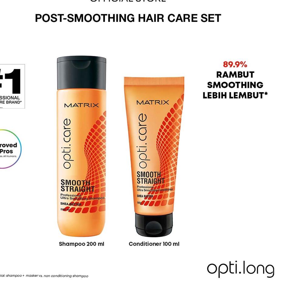 Best Matrix Straightened Hair Care Shampoo 200ml + Conditioner 100ml - Shampoo & Kondisioner Rambut 