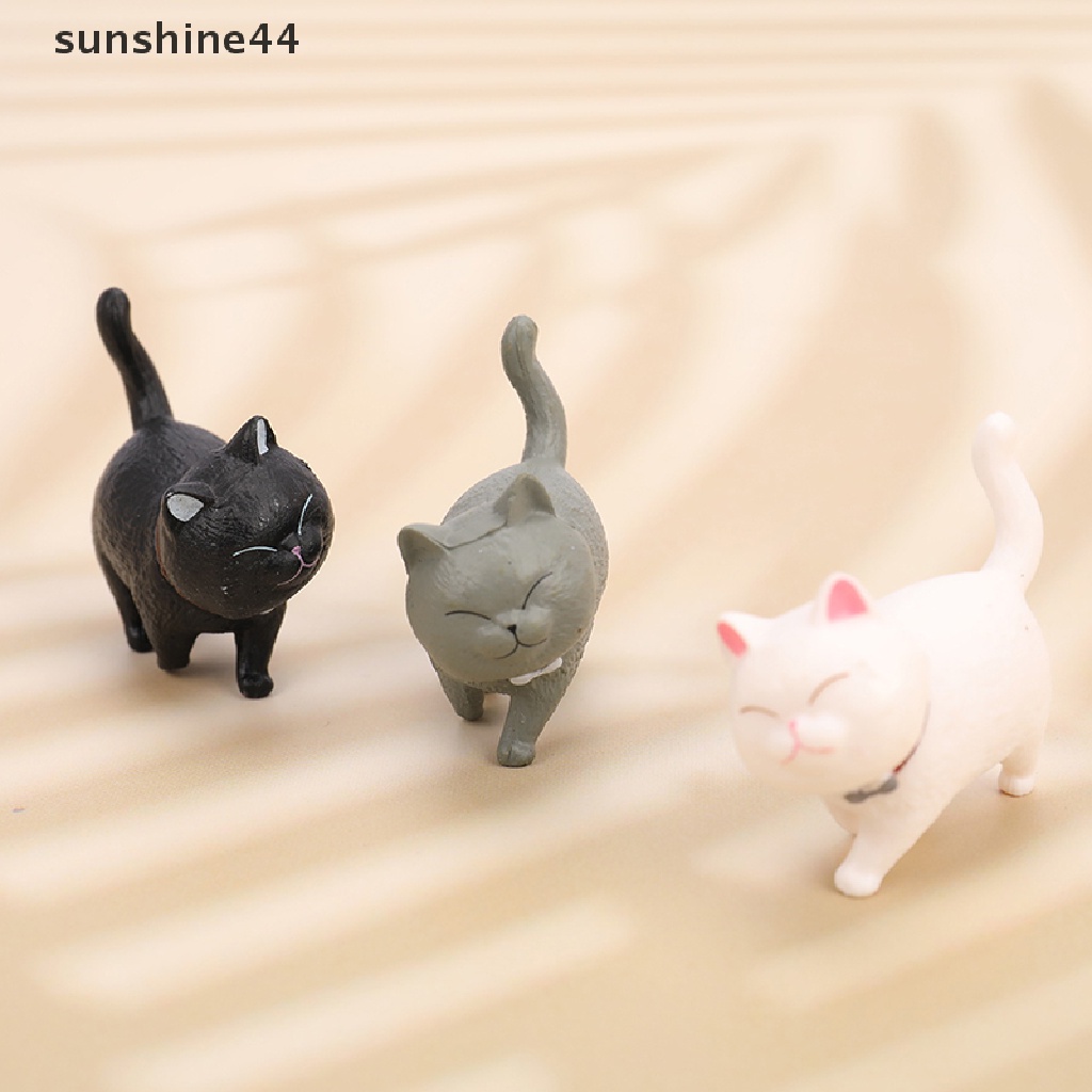 Sunshine 1PC Mainan Action Figure Kucing Mini Bahan PVC Untuk Dekorasi