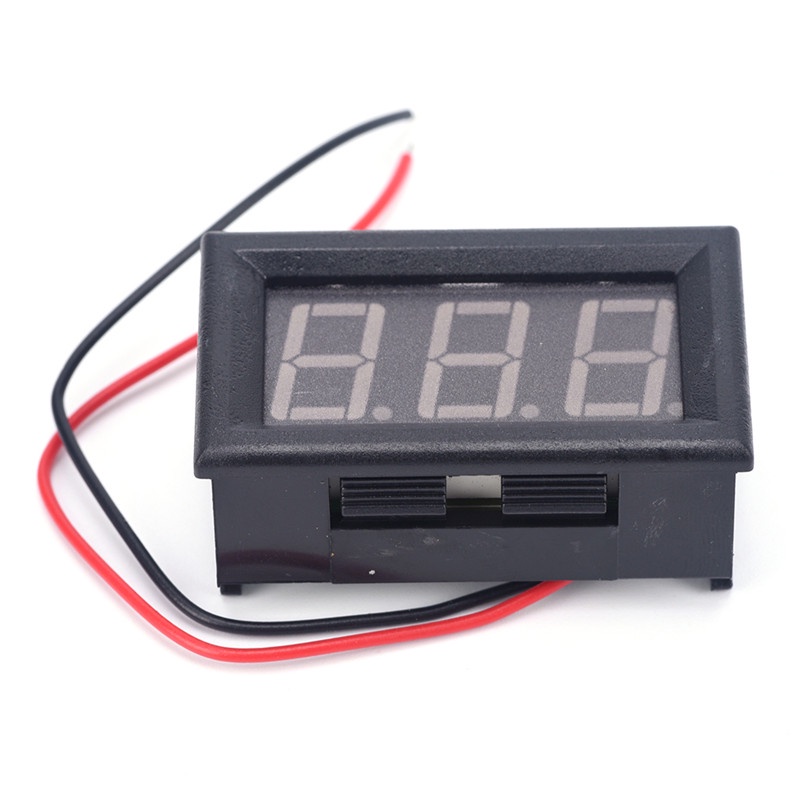 (LUCKID) Voltmeter tester Voltase Baterai Digital Mini DC 0-30V Warna Merah Untuk Mobil