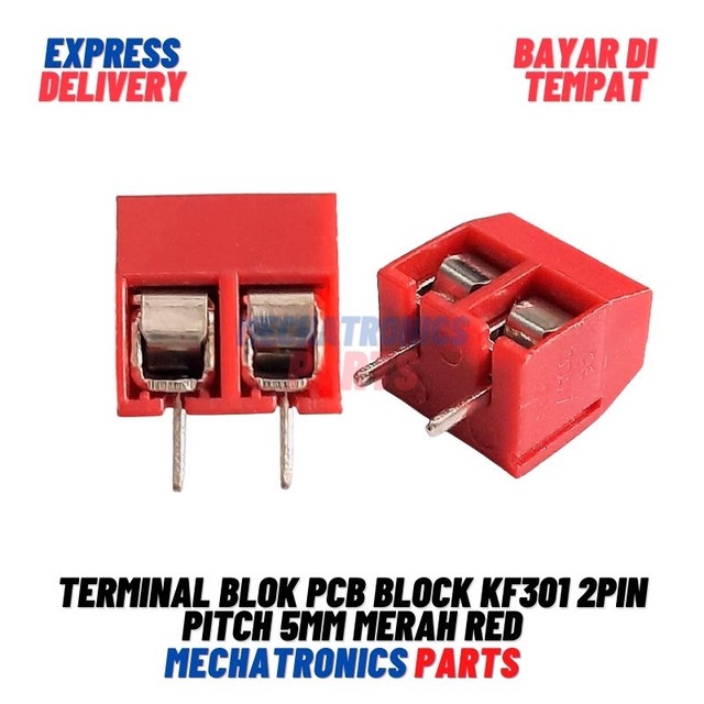 [5690] Terminal Blok PCB Block KF301 2Pin Pitch 5mm Merah Red