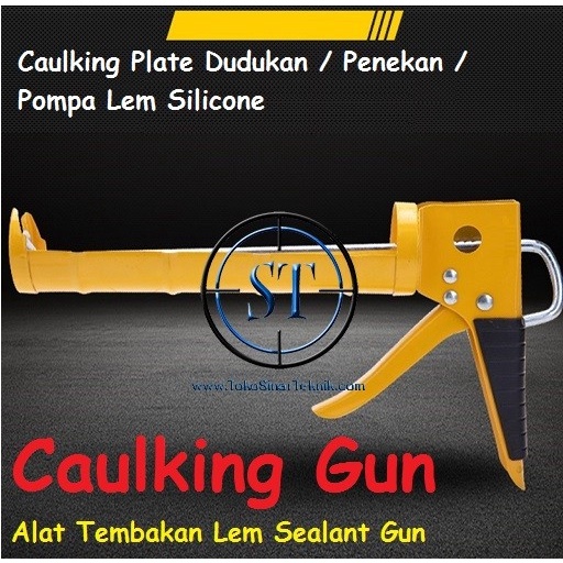 Caulking Plate Dudukan / Penekan Lem  Tembak / Pompa Lem Silicone Silikon Trigger Plat Tebal Kuat Kokoh