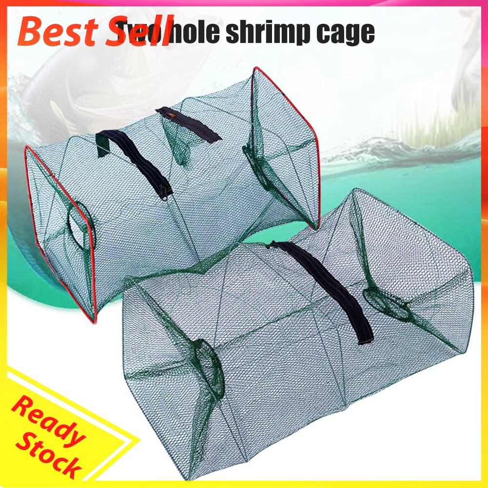 Portable Fishing Net Fish Shrimp Mesh Cage Cast Fish Trap Foldable Network