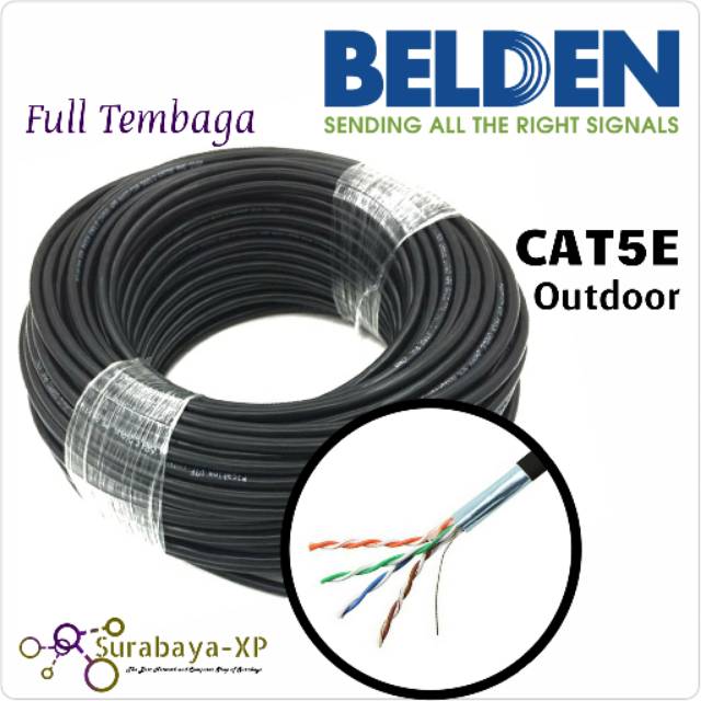 Kabel LAN 50 Meter Belden CAT5E 50M STP FTP UTP Outdoor Non Krimping