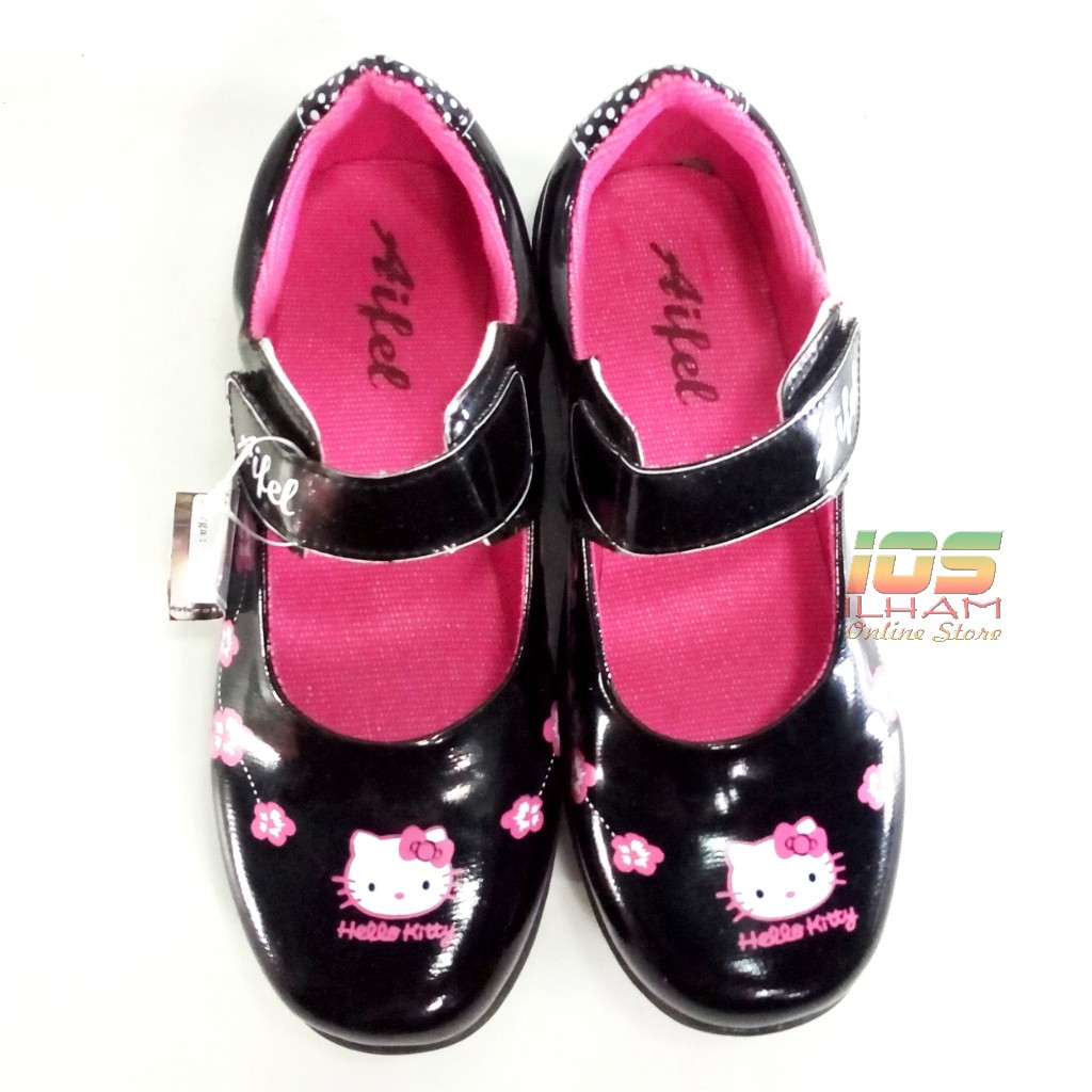 Aifel A.02 Sepatu Pantofel Anak Hello Kitty Size 26-35 Hitam Pink