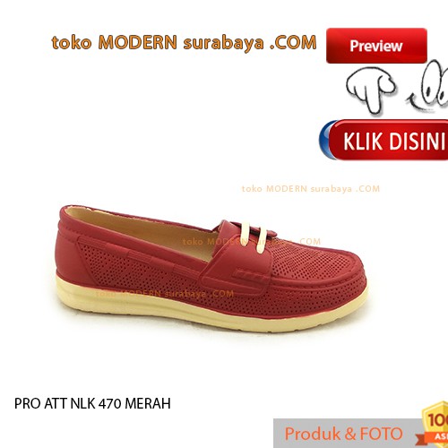 PRO ATT NLK 470 MERAH  sepatu wanita karet flat slip on murah