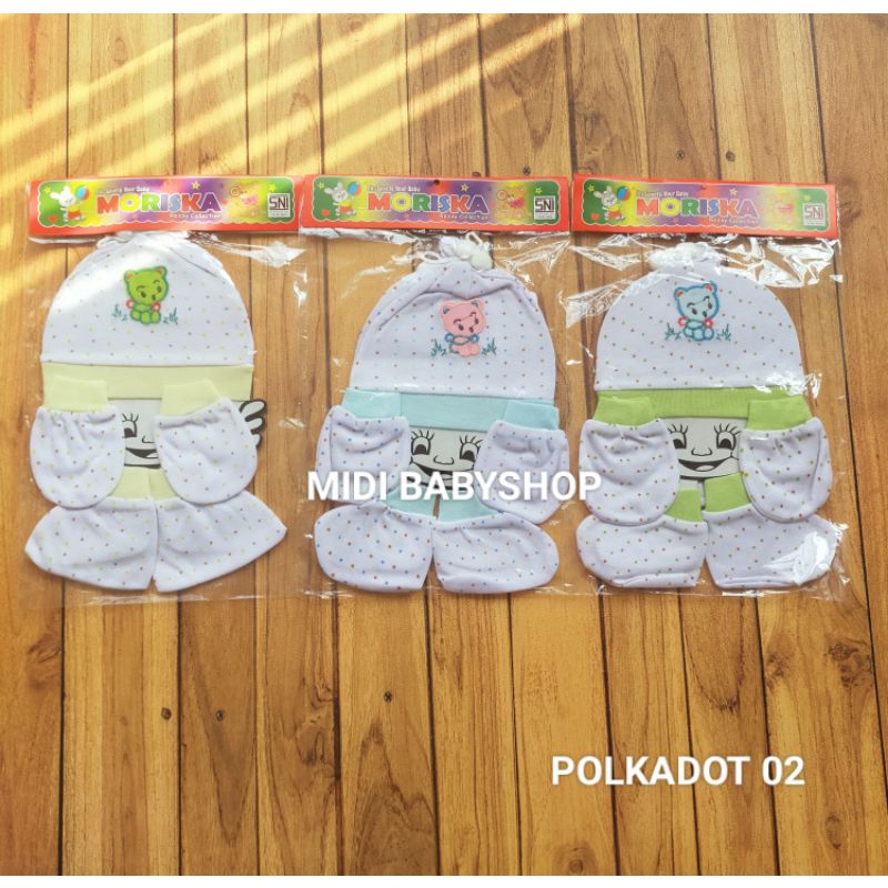 1 Set Topi Slabber dan Sarung tangan kaki motif lucu SNI