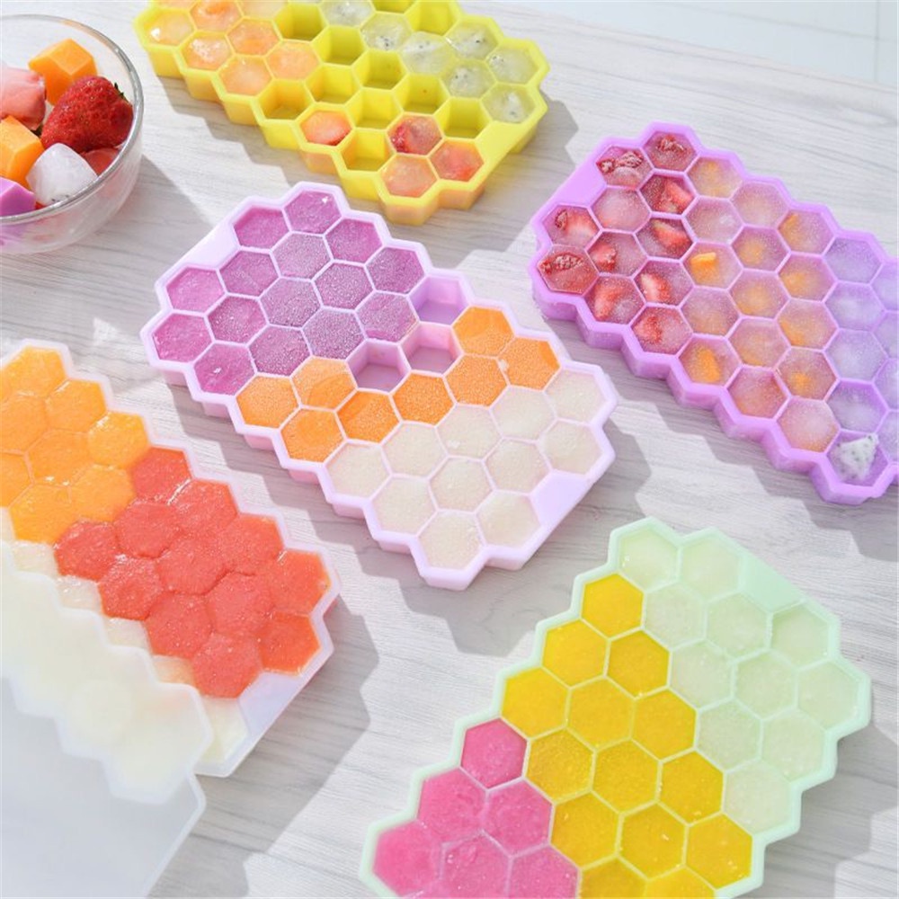 【COD Tangding】37 Silicone Ice Cube Ice Mold with Silica Gel Ice Cube Cover