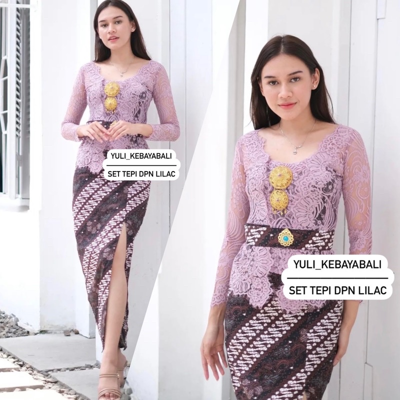 Set Kebaya Bali Semi Italy Modern Tepi Depan | yuli_kebayabali