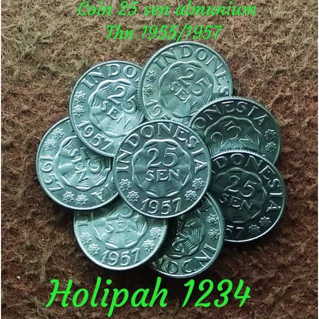 Coin kuno 25 sen almunium thn 1957/1955