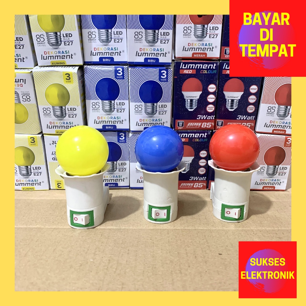 LAMPU TIDUR WARNA WARNI / LAMPU HIAS KAMAR MERAH BIRU KUNING HIJAU LED