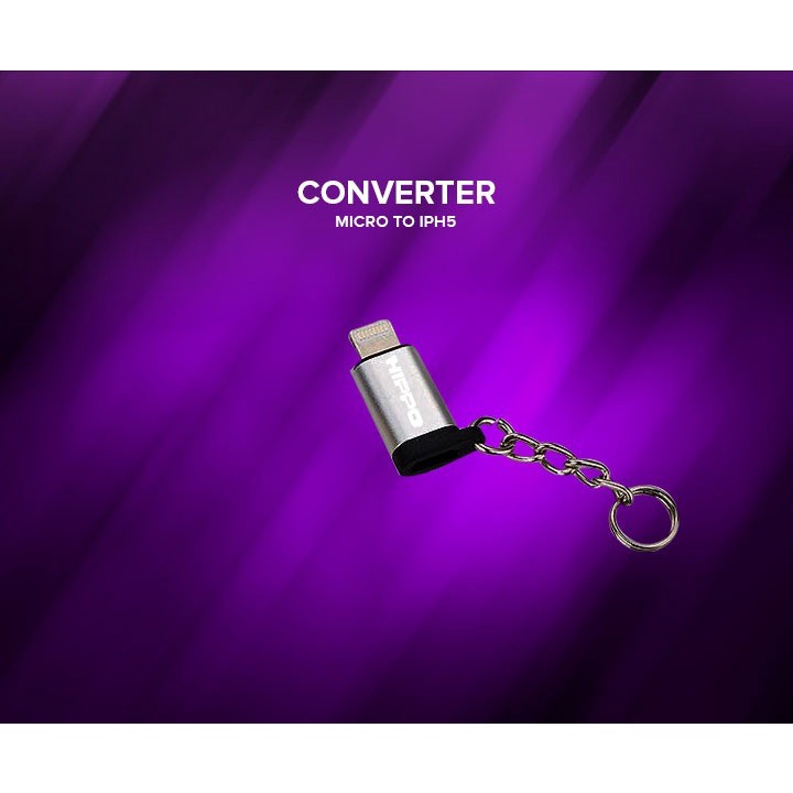 Hippo Original Adapter Converter OTG MICRO USB FEMALE TO LIGHTNING MALE Iphone Zinc Alloy Adaptor Ori