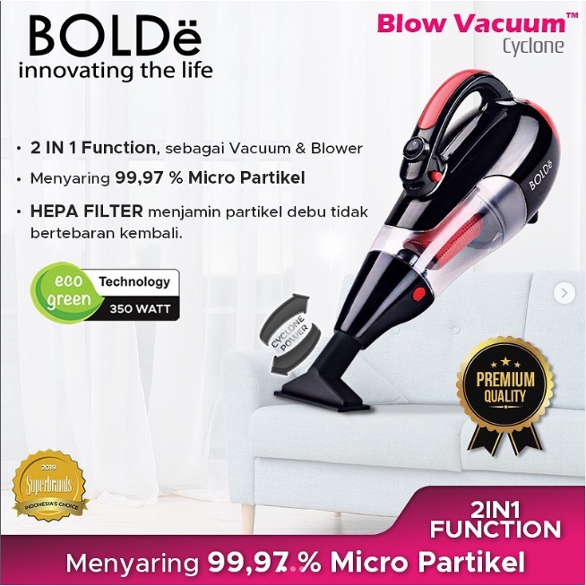 Super Hoover Cyclone Black Vacuum Cleaner BOLDe