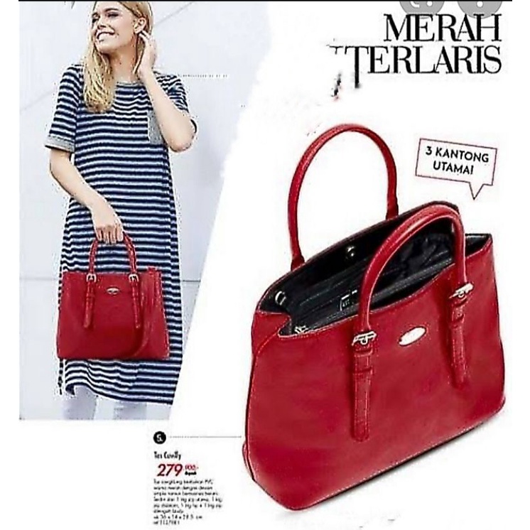 preloved tas besar merek Shopie Martin Paris(tas cuvily) merah cabe