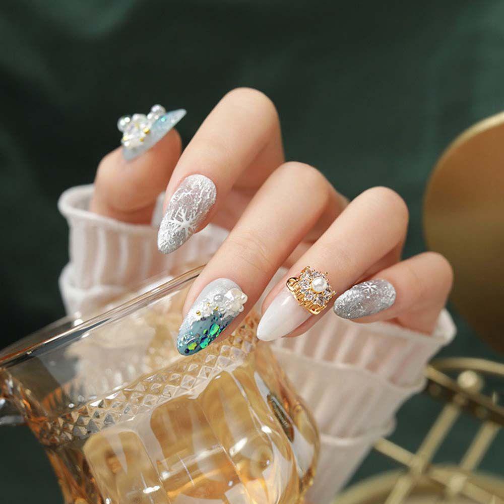 AUGUSTINA Agustina Tahun Baru Nail Art Alloy Zirkon Manik-Manik Transfer Kecepatan Tinggi Berlian Penuh Jepang Berputar Perhiasan DIY Dekorasi Kuku