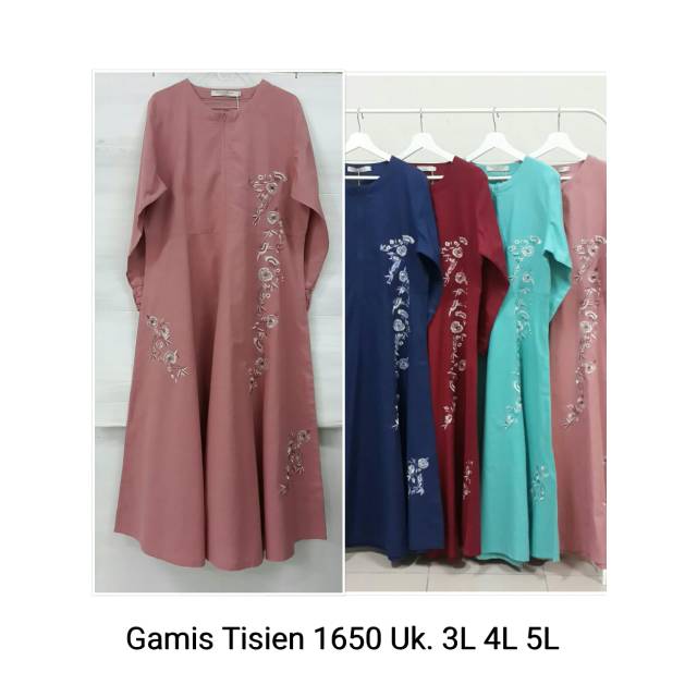 Gamis Wanita, Baju Muslim Wanita Tisien 1650 ( BIG SIZE : 3L, 4L, 5L )