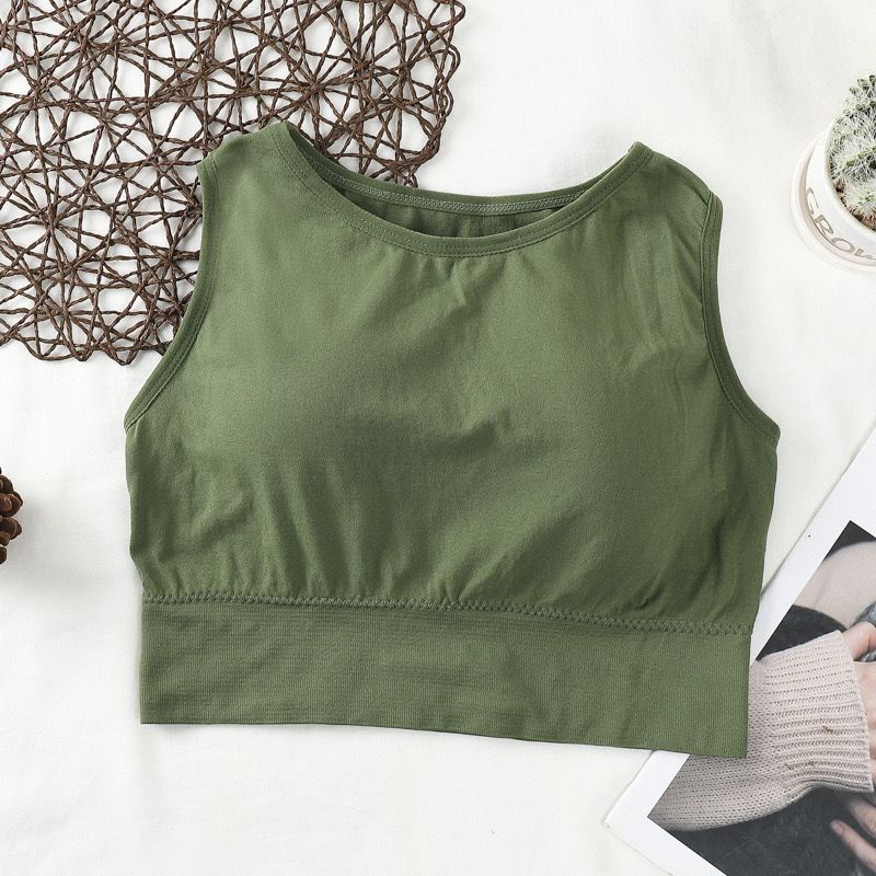 [ LINGERIE MASTER ] - (B-7) Bra Sport Wanita Dengan Tali Strap Dan Bahan Tipis Bergaya Lingerie Sporty Import High Quality-B-7 Hijau