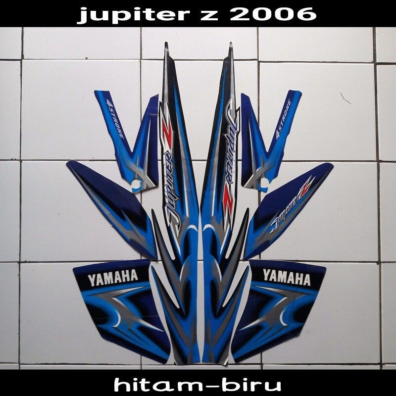 Striping sticker lis body yamaha jupiter z burhan 2006 hitam biru