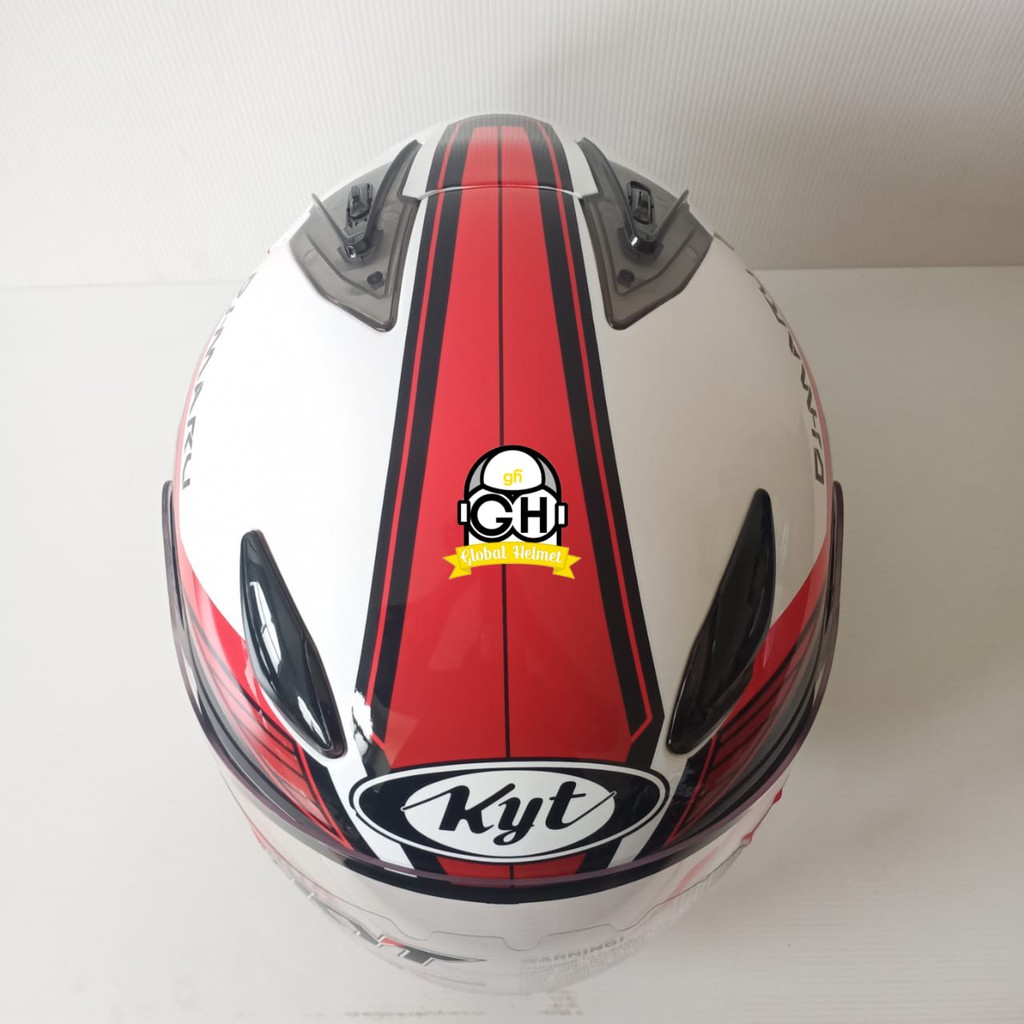 HELM HALF FACE KYT DJ MARU KYT DJMARU MOTIF #9 WHITE RED