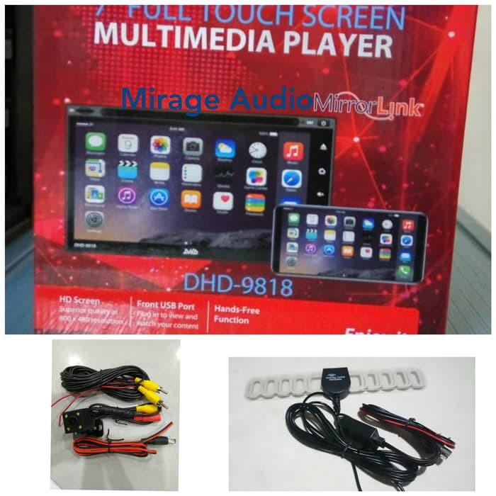 HEAD UNIT TV MOBIL DOUBLE DIN DHD MIRRORLINK KAMERA ANTENA