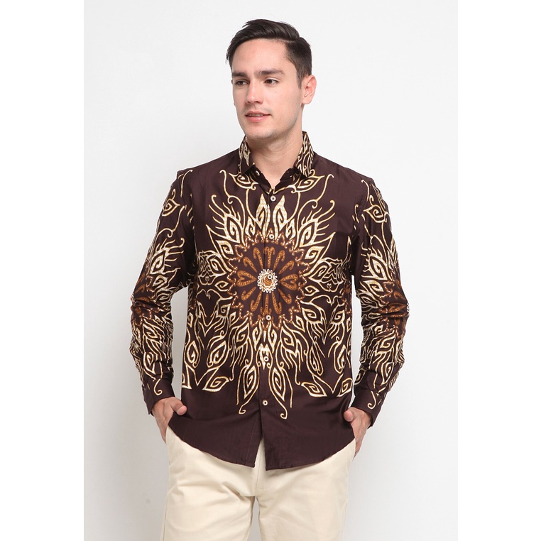 LR-2 Kemeja Batik Panjang Brown K184