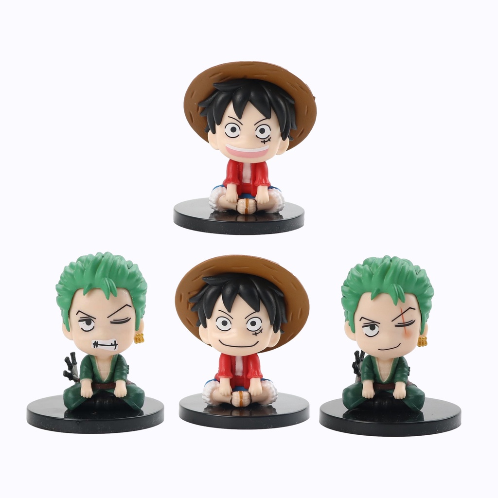 4pcs Mainan Action Figure One Piece Luffy Zoro Untuk Dekorasi Rumah / Hadiah Ulang Tahun Anak