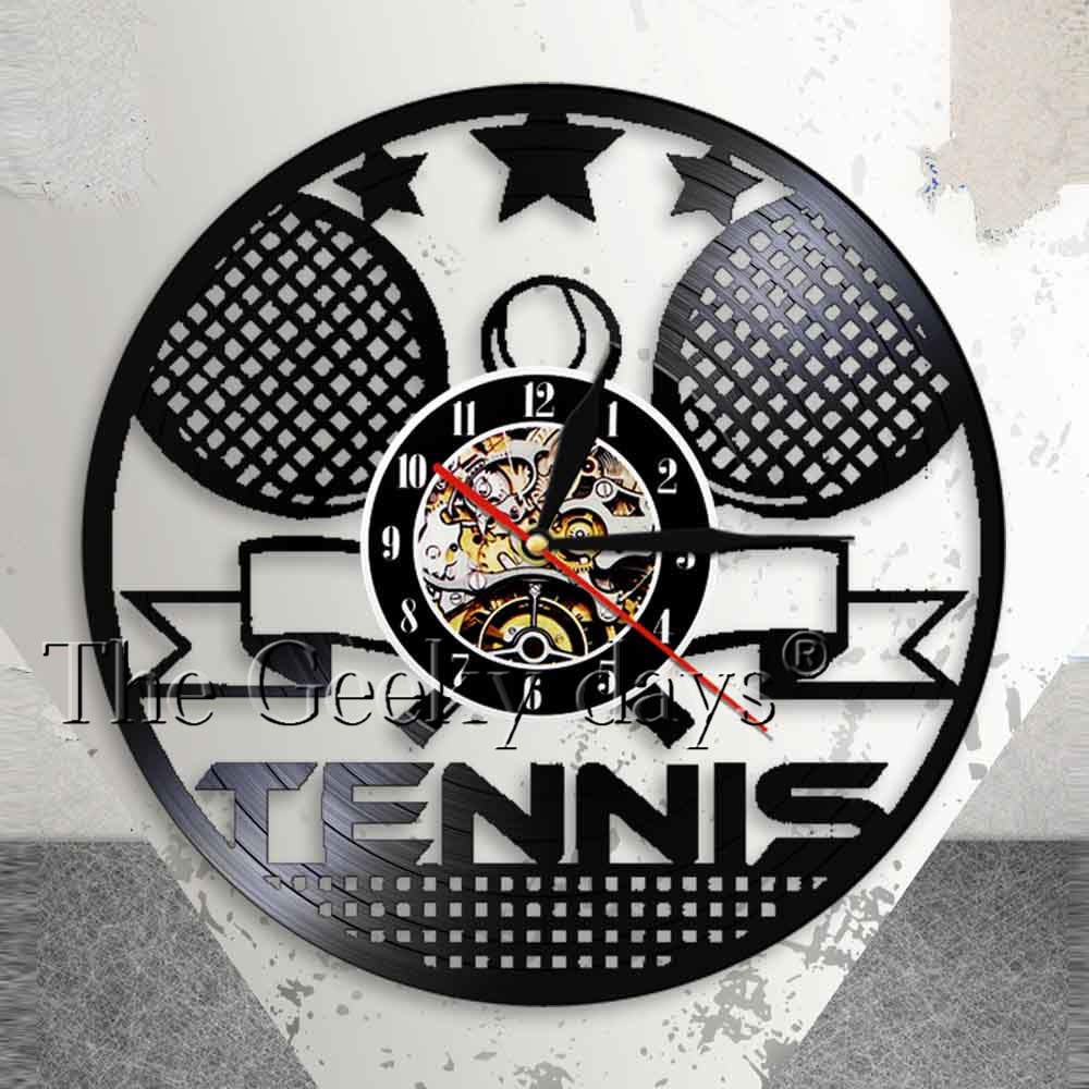 Tennis Time Clock Tennis Rackets Crossed Wall Art Wall Clock Sports Room Wall Decor Shopee Indonesia