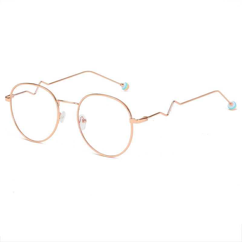 Kacamata Wanita Fashion Kotak Lensa Transparan UV Protection kacamata frame wavy line candy