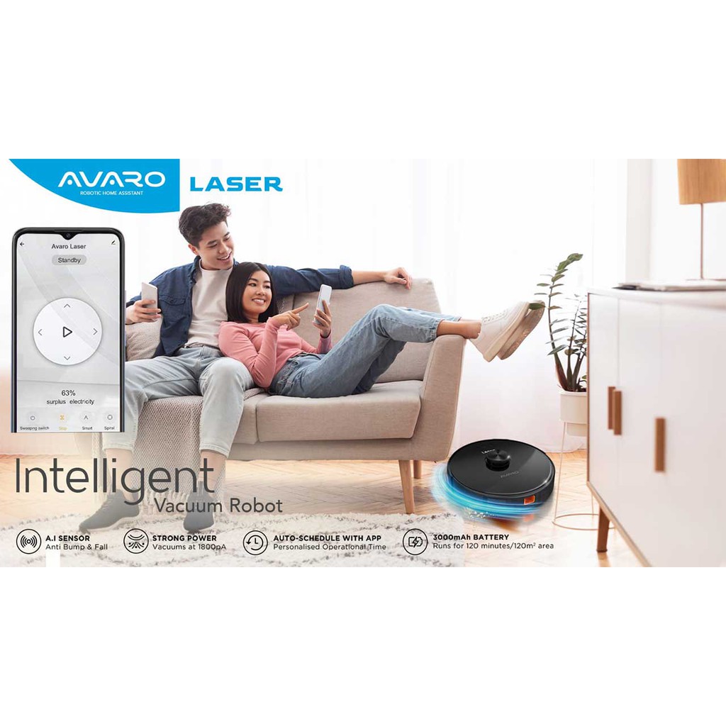 AVARO LASER ROBOTIC VACUUM CLEANER-[GARANSI 2 TAHUN )
