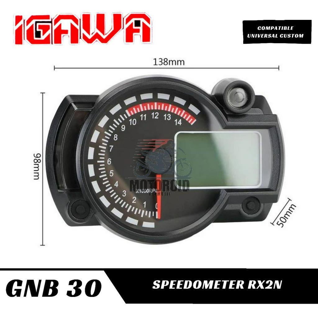 Spedometer IGAWA layar hitam costume universal semua motor digital model rx2n