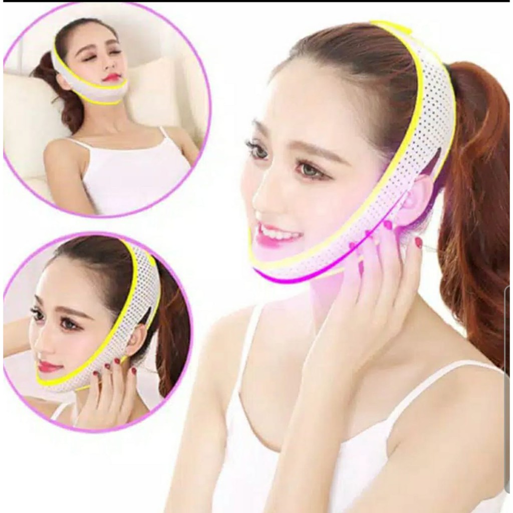 NEW 3D V SHAPE OVAL FACE LIFT SLIM BELT BREATHABLE SABUK PENIRUS PIPI WAJAH - PUTIH